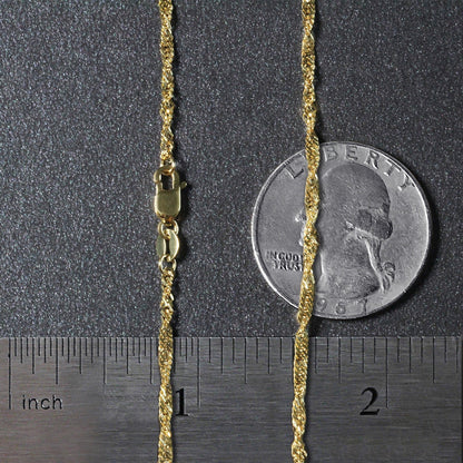 Cadena Singapur de oro amarillo de 14k y 1,7 mm