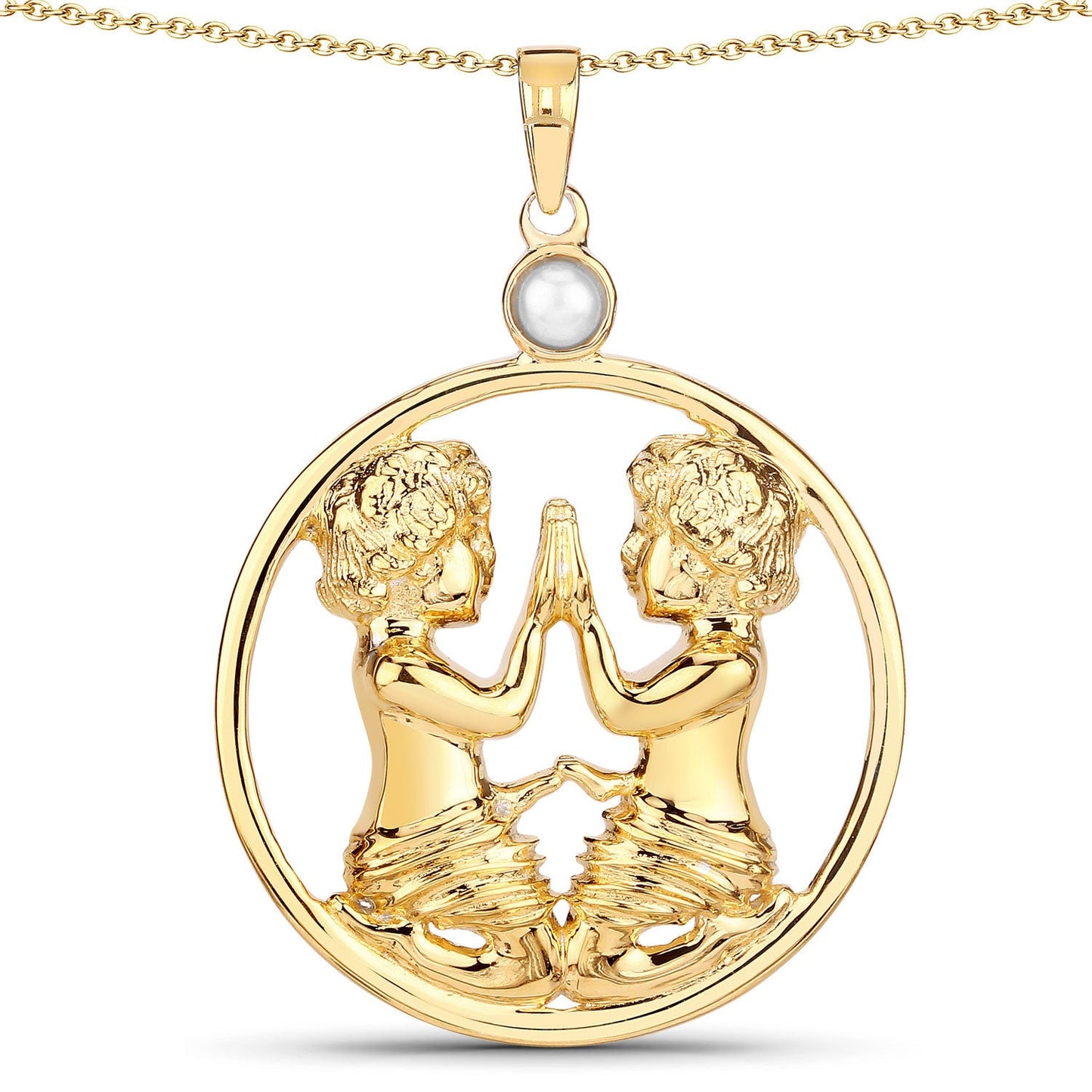 Colgante de plata de ley .925 con perla auténtica de 0,45 quilates
