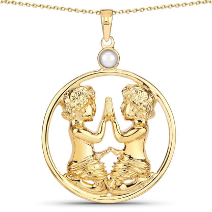 Colgante de plata de ley .925 con perla auténtica de 0,45 quilates