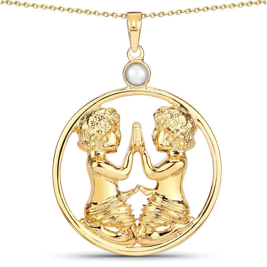 Colgante de plata de ley .925 con perla auténtica de 0,45 quilates