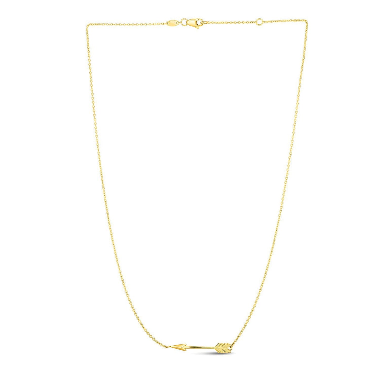 Cadena de Oro Amarillo de 14k con Colgante de Flecha Horizontal