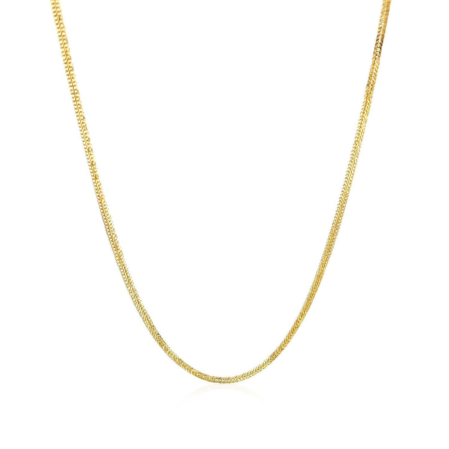 Cadena de cola de zorro de oro amarillo de 14k de 1.0mm