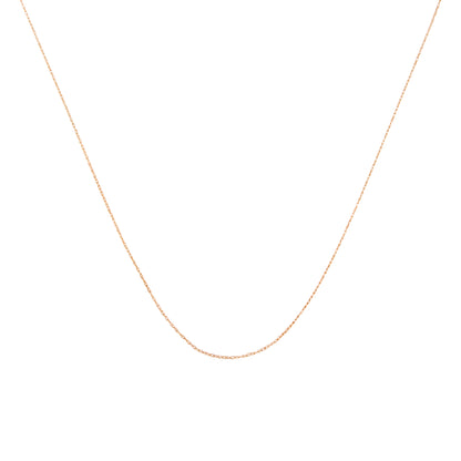 Cadena de soga unisex de oro amarillo macizo de 10K de 0,5mm, delgada y delicada, de 18 pulgadas