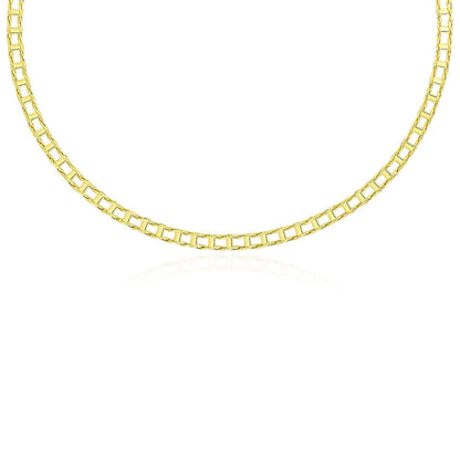 Cadena de oro amarillo de 14k para hombre con eslabones de diseño de riel