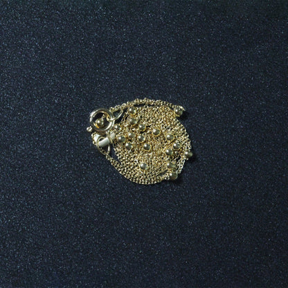 Cadena Saturno de Eslabones de Perlas en Oro Amarillo de 14k (3.5mm)