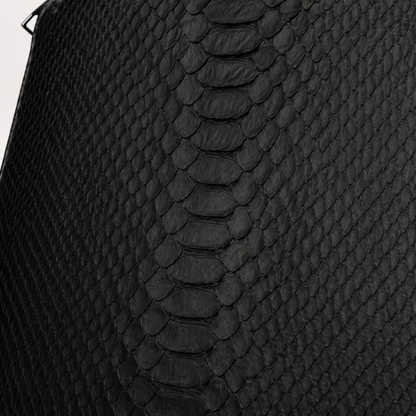 The Varese Black Hand-Painted Python Leather 14” Laptop Portfolio