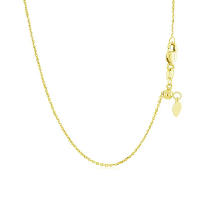 14k Yellow Gold Adjustable Cable Chain 0.9mm