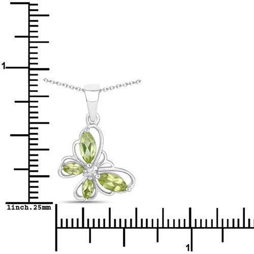 Colgante de plata de ley .925 con peridoto genuino de 0.64 quilates