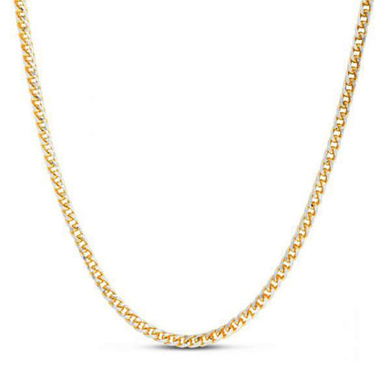 Cadena de oro amarillo de 14k con Pavé de Franco redonda (4.00 mm)