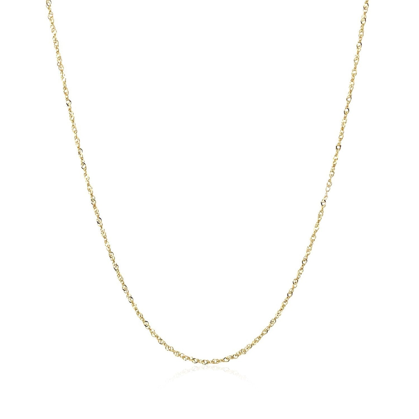 Cadena Singapur de oro amarillo de 14k de 0.8mm