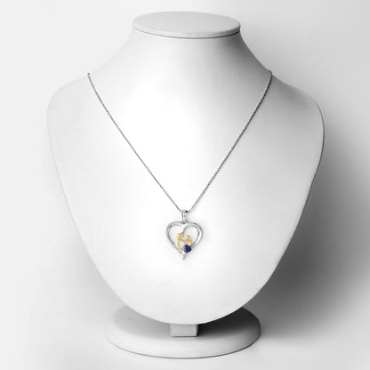Colgante de plata de ley .925 con zafiro azul genuino de 0,50 quilates