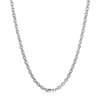 Cadena de eslabones de cable de oro blanco de 14k con corte de diamante (2.60 mm)