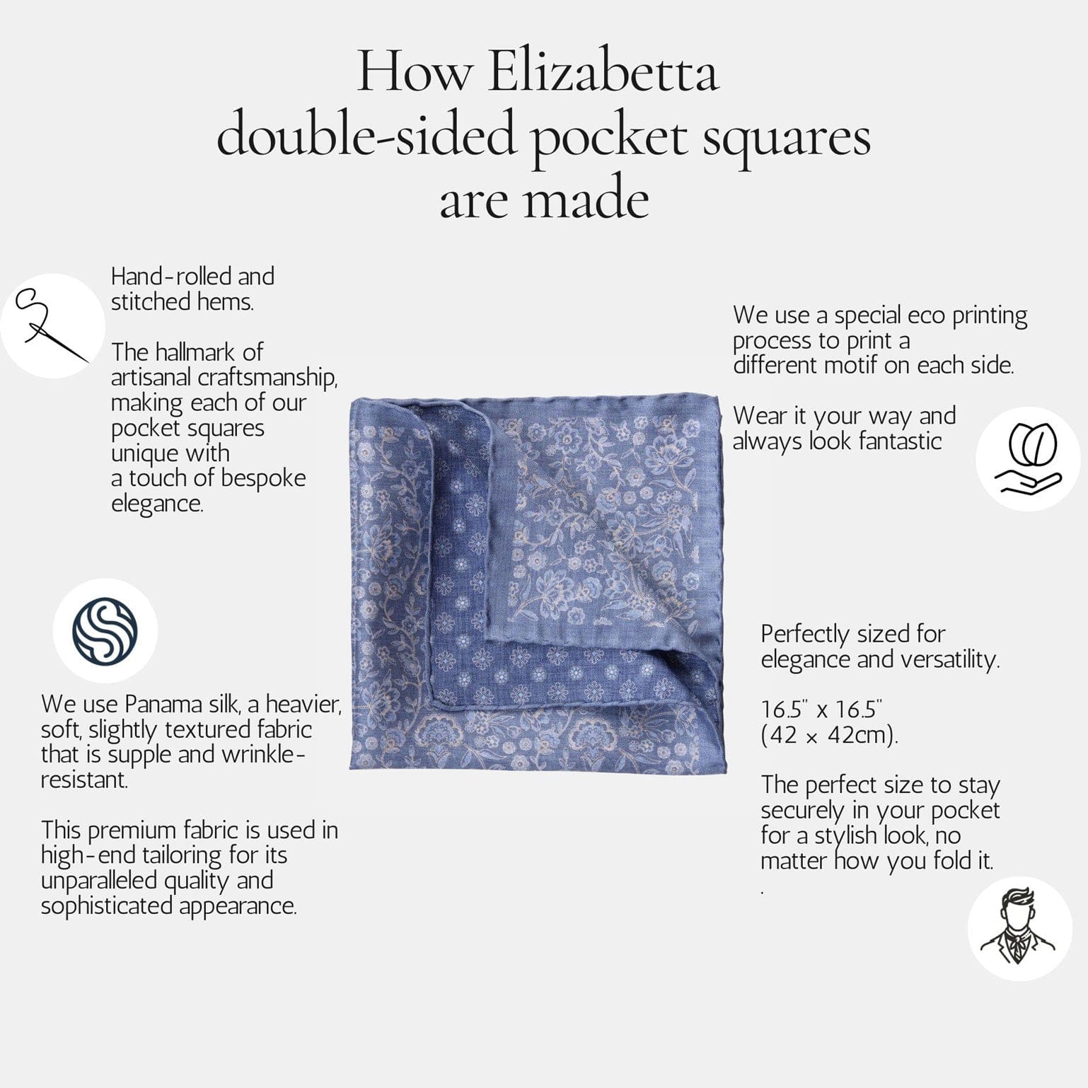 Assisi - Double Sided Silk Pocket Square - Lavender - My Men's Shop