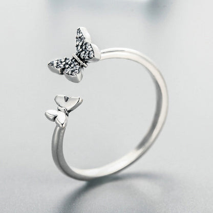 Anillo de compromiso de plata de ley 925 para mujer