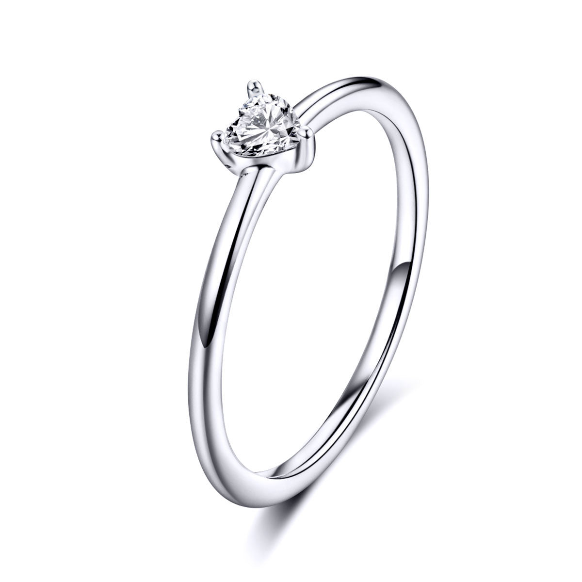 Anillo de plata de ley 925, talla 6.0, con circonita y baño de platino para mujer