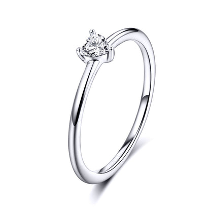 Anillo de plata de ley 925, talla 6.0, con circonita y baño de platino para mujer