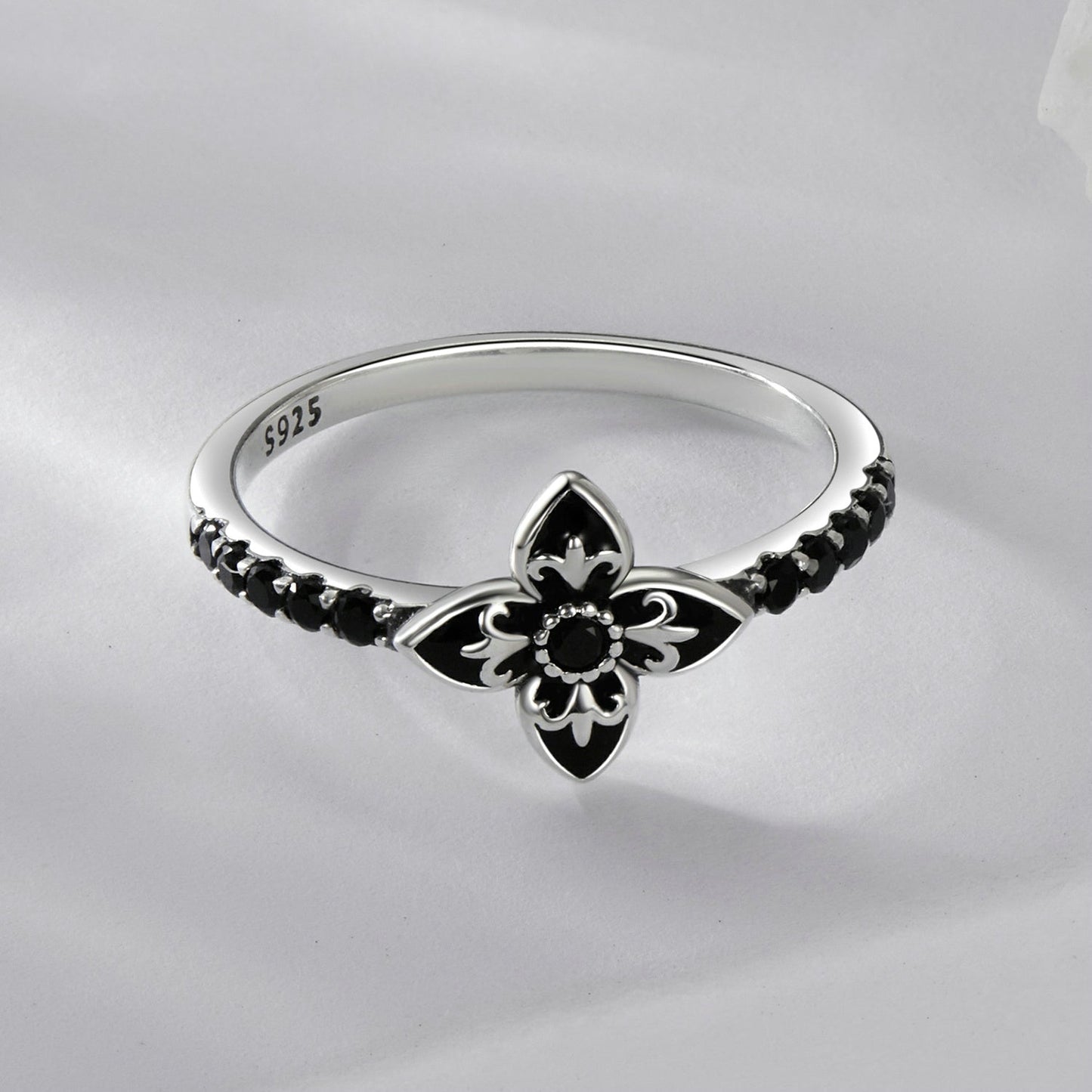 Anillos colgantes de esmalte de plata de ley 925 de 0.9x1.0cm para mujer