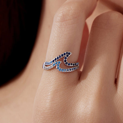 Anillo de Plata de Ley 925 Bañado en Oro Blanco con Circonitas, Talla 6.0 para Mujer