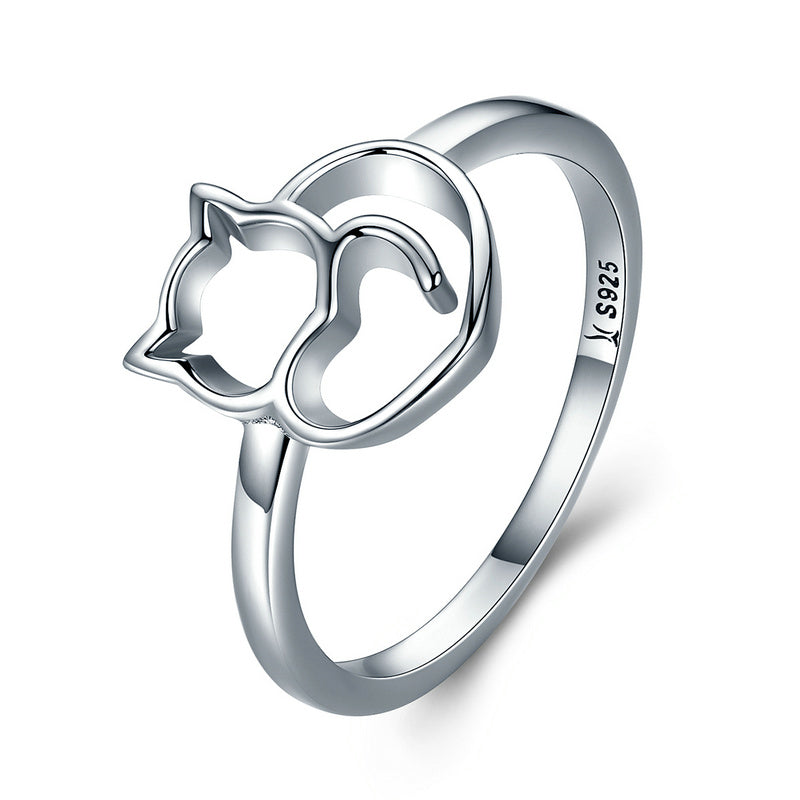 Anillo de Plata de Ley 925 Talla 5.0 con Baño de Platino para Mujer