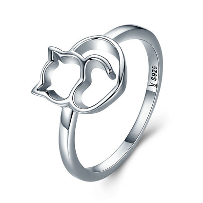 Anillo de Plata de Ley 925 Talla 5.0 con Baño de Platino para Mujer