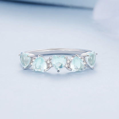 Anillo de plata de ley 925 con pavé de circonitas de 4,5 mm, talla 7, para mujer