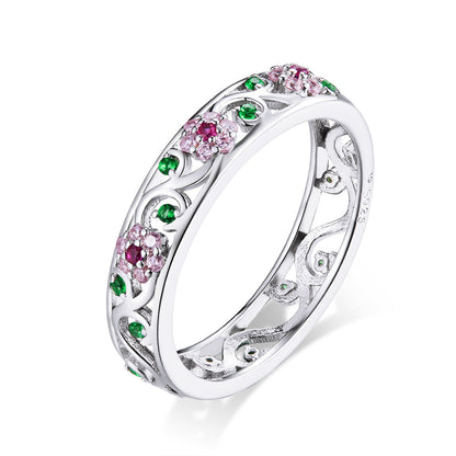 Anillo de plata de ley 925 con pavé de circonitas - Talla 6.0