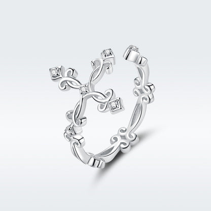 Anillo de plata de ley 925 con pavé de circonitas de 0,4 cm de ancho