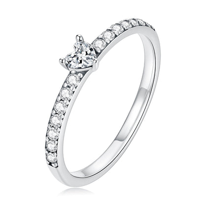 Anillo de plata de ley 925 oxidada con pavé de circonitas, talla 6 para mujer
