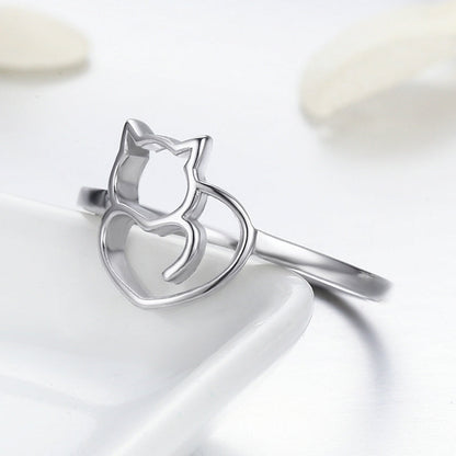 Anillo de Plata de Ley 925 Talla 5.0 con Baño de Platino para Mujer
