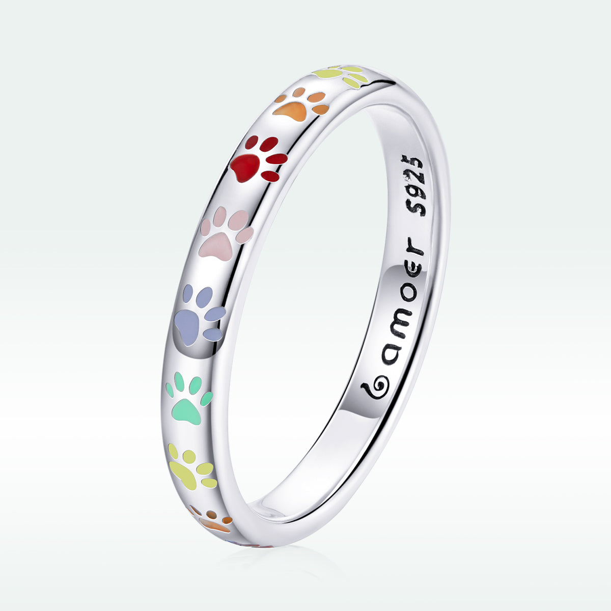 Anillo de plata de ley 925 con esmalte, plata oxidada, talla 6.0