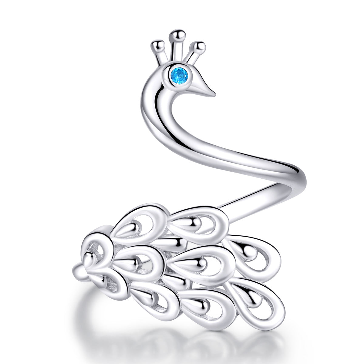 Anillo de plata de ley 925 con baño de platino, circonitas cúbicas y engaste pavé para mujer