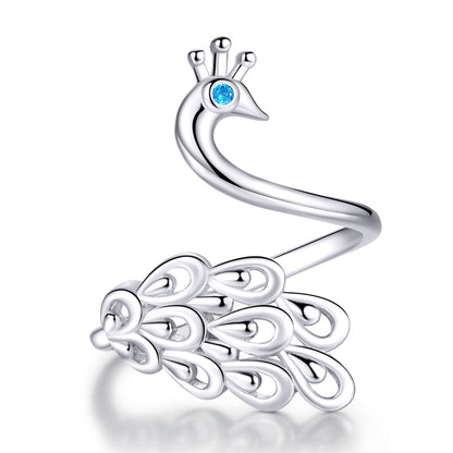 Anillo de plata de ley 925 con baño de platino, circonitas cúbicas y engaste pavé para mujer