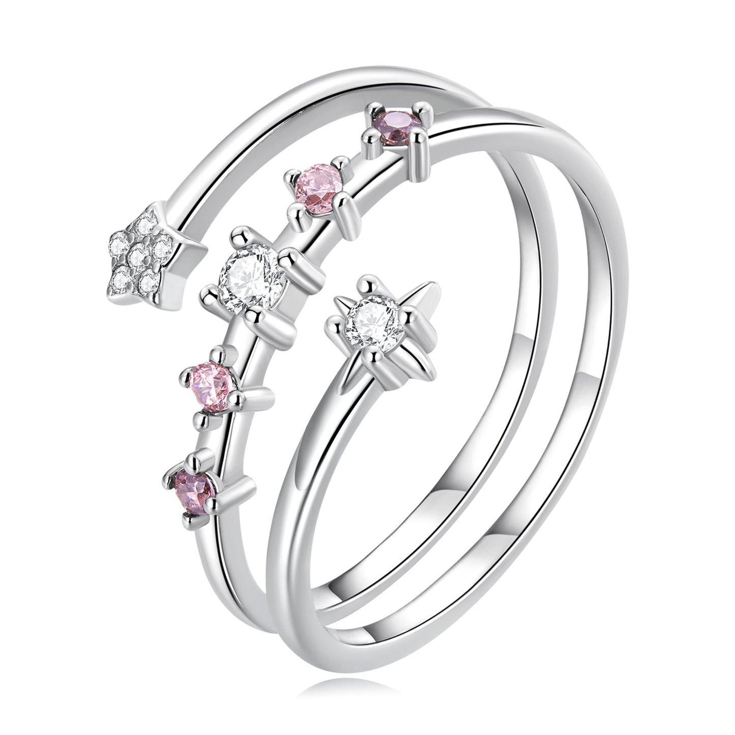 Anillo de plata de ley 925 con pavé de circonitas cúbicas