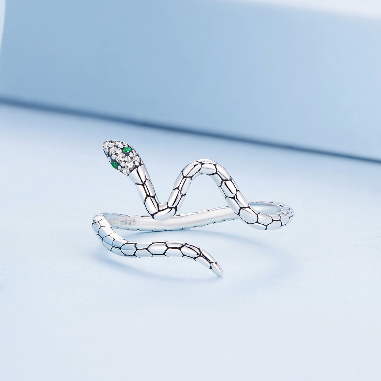 Anillo de plata de ley 925 con pavé de circonitas, de plata oxidada para mujer
