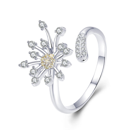 Anillo de plata de ley 925 con baño de platino y circonitas engastadas en pavé