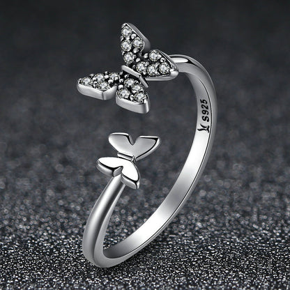 Anillo de compromiso de plata de ley 925 para mujer