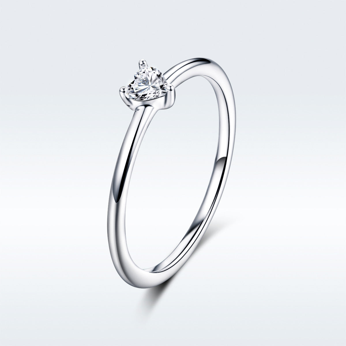 Anillo de plata de ley 925, talla 6.0, con circonita y baño de platino para mujer