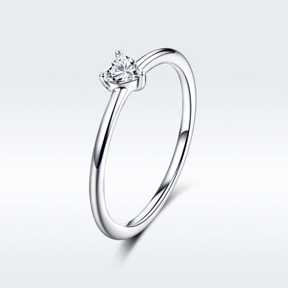 Anillo de plata de ley 925, talla 6.0, con circonita y baño de platino para mujer
