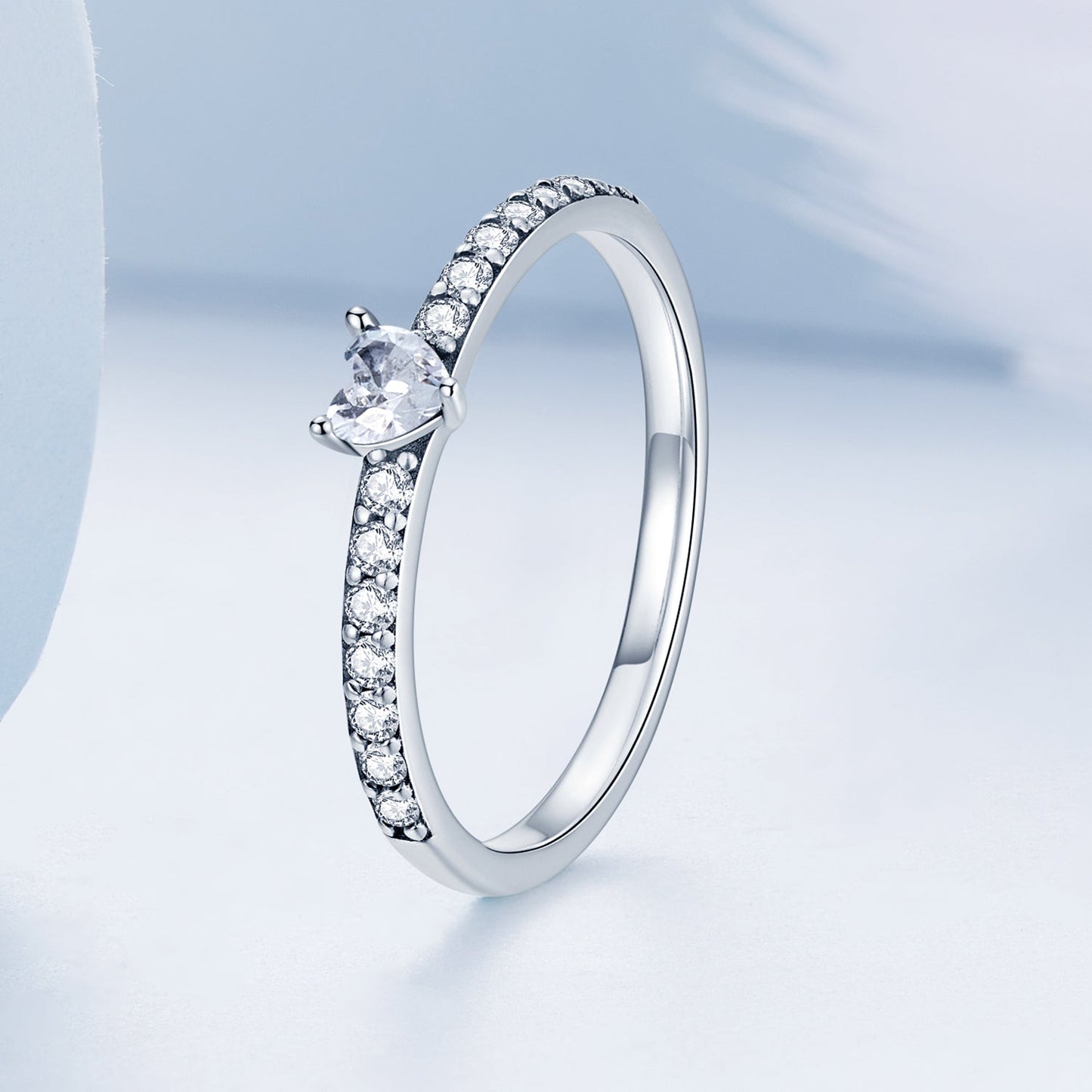 Anillo de plata de ley 925 oxidada con pavé de circonitas, talla 6 para mujer
