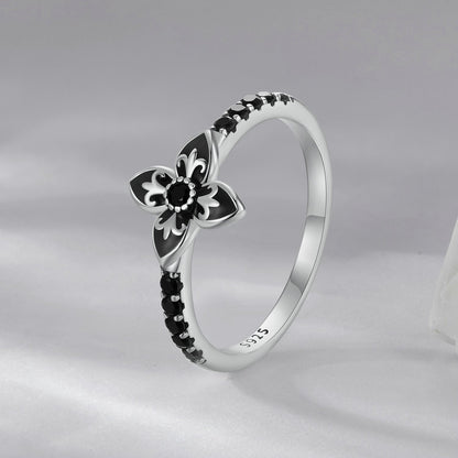 Anillos colgantes de esmalte de plata de ley 925 de 0.9x1.0cm para mujer