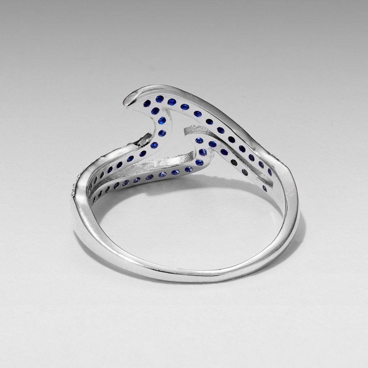 Anillo de Plata de Ley 925 Bañado en Oro Blanco con Circonitas, Talla 6.0 para Mujer