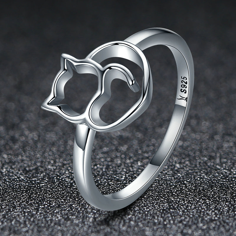 Anillo de Plata de Ley 925 Talla 5.0 con Baño de Platino para Mujer