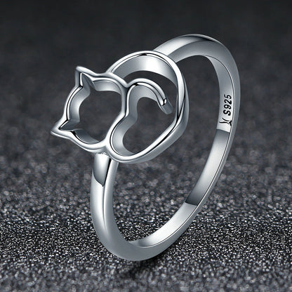 Anillo de Plata de Ley 925 Talla 5.0 con Baño de Platino para Mujer