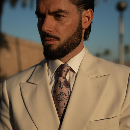Silvio - Silk Jacquard Tie - Dusty Rose - My Men's Shop