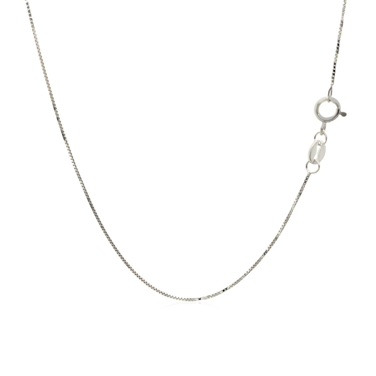 Cadena de eslabones ajustable de oro blanco de 14k y 0,6 mm