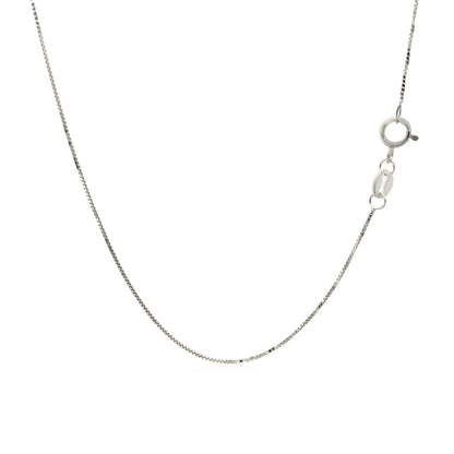 Cadena de eslabones ajustable de oro blanco de 14k y 0,6 mm