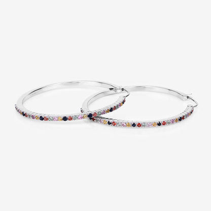 Pendientes de Plata de Ley 925 con Zafiros Multicolor Auténticos de 2,24 Quilates