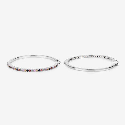 Pendientes de Plata de Ley 925 con Zafiros Multicolor Auténticos de 2,24 Quilates