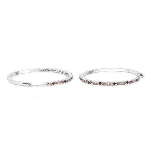 Pendientes de Plata de Ley 925 con Zafiros Multicolor Auténticos de 2,24 Quilates