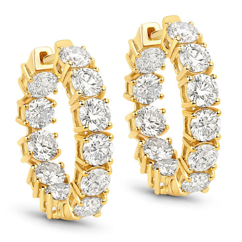 Pendientes de oro amarillo de 14 quilates con diamantes cultivados en laboratorio de 3,08 quilates
